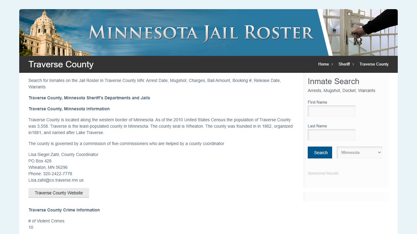 Traverse County | Jail Roster Search - MinnesotaJailRoster.com